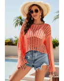 Antonia Coral Crochet Coverup Top