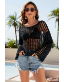 Antonia Black Crochet Coverup Top