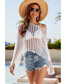 Antonia White Crochet Coverup Top