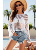 Antonia White Crochet Coverup Top
