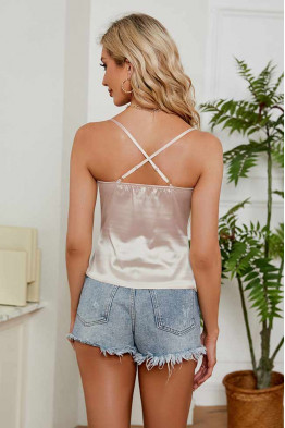Gold Satin Strappy Cami 