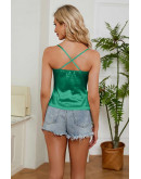 Green Satin Strappy Cami 