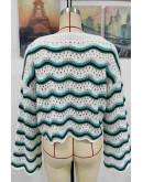 Wavy Knit Pullover in Green