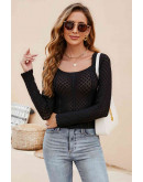 Layered Diamond Knit Set in Black