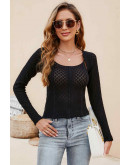 Layered Diamond Knit Set in Black