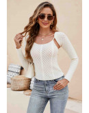Layered Diamond Knit Set in Apricot