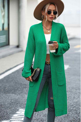Casual Aura Wrap Cardigan in Green