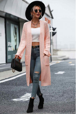 Casual Aura Wrap Cardigan in Pink
