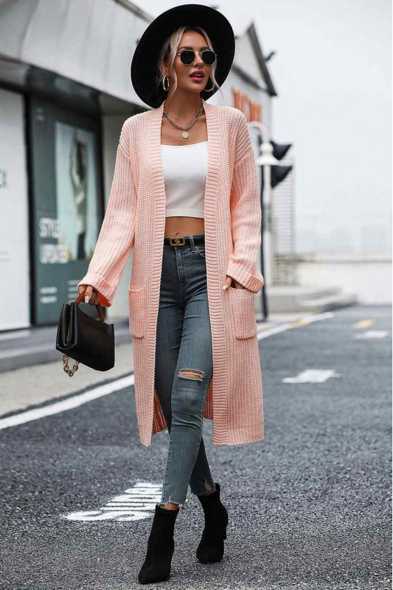 Casual Aura Wrap Cardigan in Pink