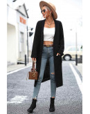 Casual Aura Wrap Cardigan in Black