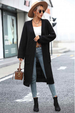 Casual Aura Wrap Cardigan in Black