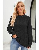 Essential Cable Knit Black Sweater