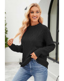 Essential Cable Knit Black Sweater