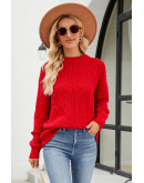Essential Cable Knit Red Sweater
