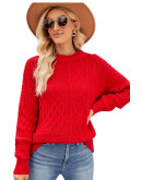 Essential Cable Knit Red Sweater
