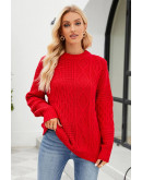 Essential Cable Knit Red Sweater