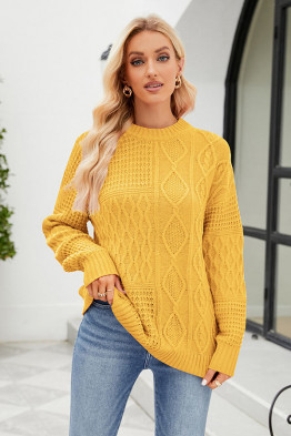 Essential Cable Knit Yellow Sweater