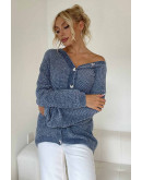 Slate Blue Cozy Button Cardigan