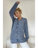 Slate Blue Cozy Button Cardigan