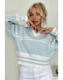 Icy Varsity Knit Sweater