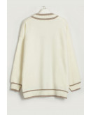 Trendy Contrast Knit Cardigan