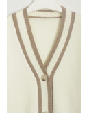 Trendy Contrast Knit Cardigan