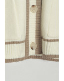 Trendy Contrast Knit Cardigan