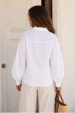 Cecilia Embroidered Puff Sleeve Shirt