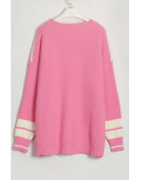 Varsity Letter Knit Pink Sweater