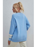 Varsity Letter Knit Skyblue Sweater