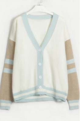 Asher Cozy Striped Sleeve Cardigan