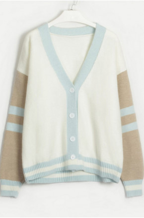 Asher Cozy Striped Sleeve Cardigan