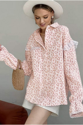 Liana Animal Print Oversized Shirt