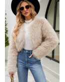 Luxe Faux Fur Cropped Apricot Jacket