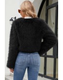 Luxe Faux Fur Cropped Black Jacket