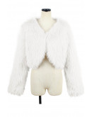 Luxe Faux Fur Cropped White Jacket