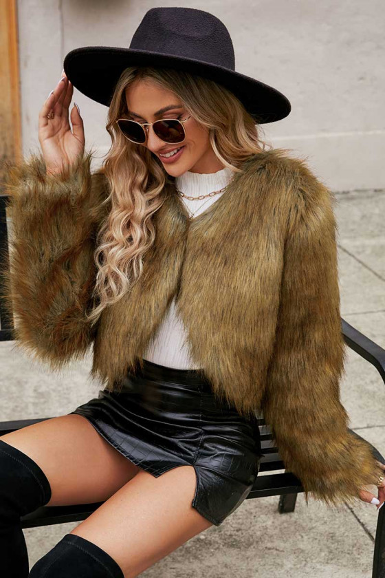 Luxe Faux Fur Cropped Jacket