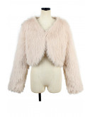 Luxe Faux Fur Cropped Apricot Jacket