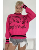 Queen of Hearts Pink Sweater