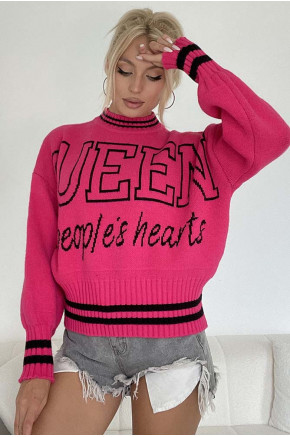 Queen of Hearts Pink Sweater