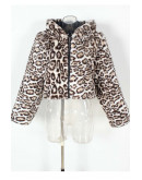 Fuzzy Jacket with Hoodie in White Leo