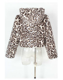 Fuzzy Jacket with Hoodie in White Leo