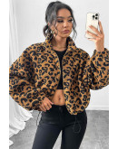 Leopard Print Warm Fleece Jacket