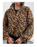 Leopard Print Warm Fleece Jacket