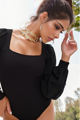 Aria Black Bodysuit