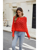 Wrap Me Leaf Knit in Red