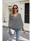 Wrap Me Leaf Knit in Gray
