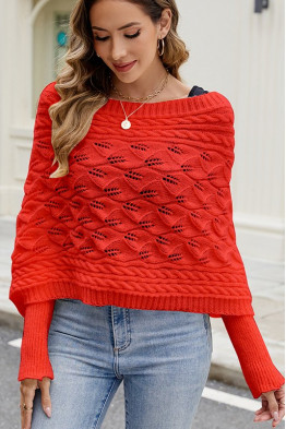 Wrap Me Leaf Knit in Red