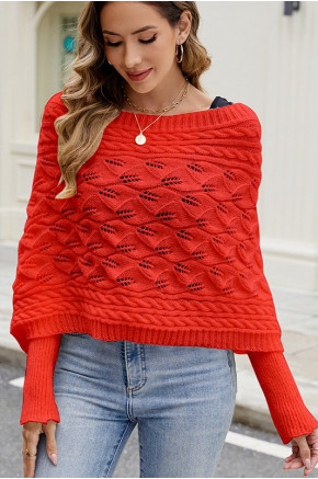 Wrap Me Leaf Knit in Red