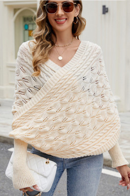 Wrap Me Leaf Knit in Apricot